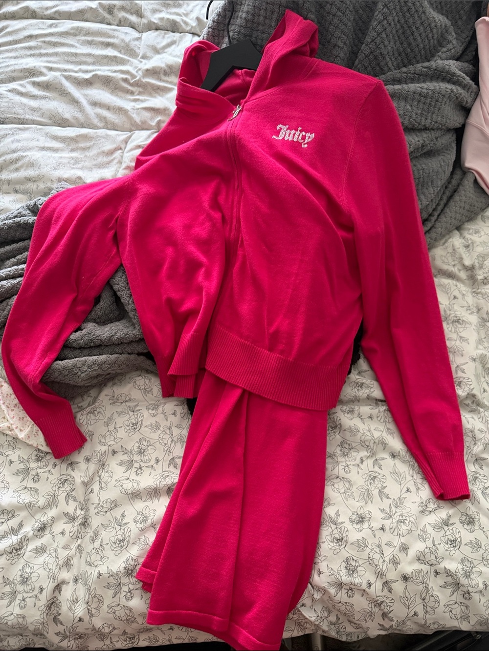 Juicy Couture Vixen Pink Velour Hoodie Set